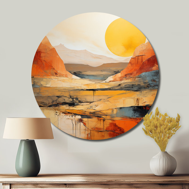 Marivell - Paysages d'art rond en métal, H 16 po x l 16 po
