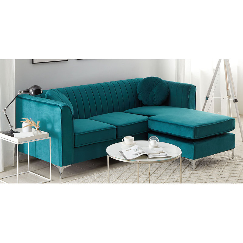 Isabel 3 Seater Sofa & Chaise, Right Hand, Green