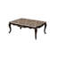 Ensemble de table basse et de table d'appoint en marbre de style transitionnel avec détails incurvés pour les salons élégants