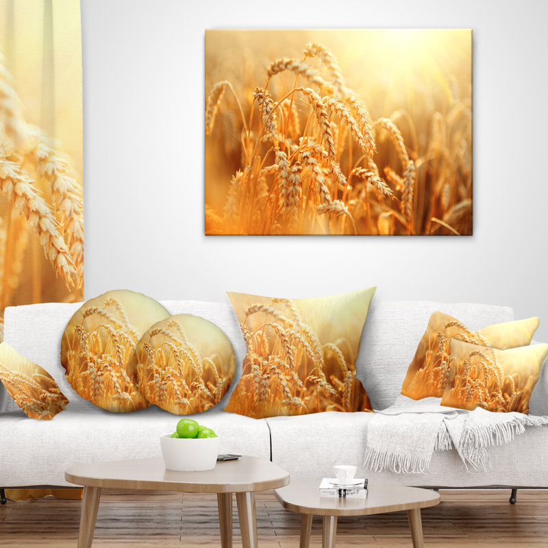 Coussin Schafer Ears of Wheat, 16 po x 16 po, Coussin décoratif