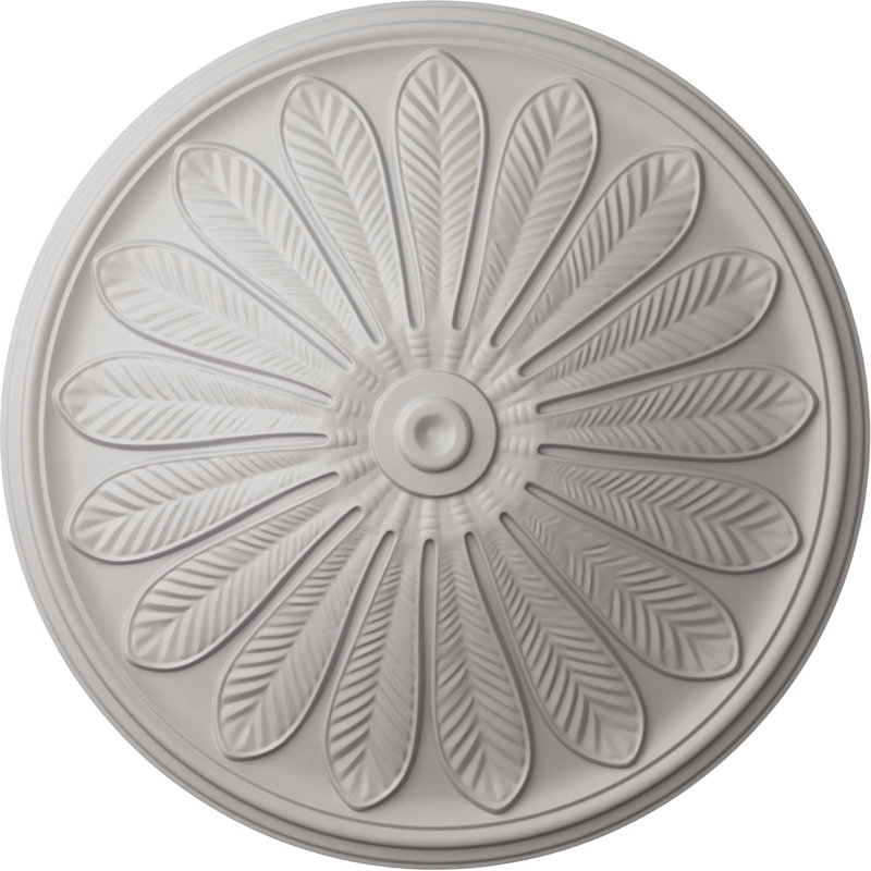 Médaillon de plafond Endurathane Brontes, diamètre extérieur 25 1/2 po x P 5 1/2 po (convient aux auvents jusqu'à 3 5/8 po), fini blanc ultra pur peint à la main