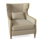 Libby Langdon 28" W Top Grain Leather Wingback Chair