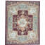 Hand-Knotted High-Quality Wine and Blue Area Rug