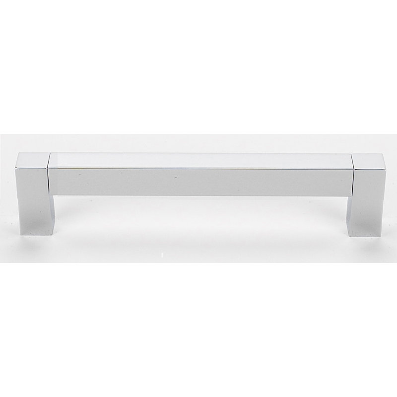 Square Top 8" Center to Center Bar Pull, 6", Polished Chrome