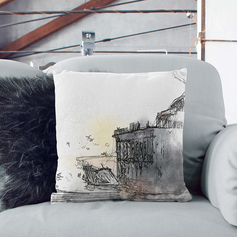 Square Throw Cushion, 55cm H x 55cm W x 20cm D, Black
