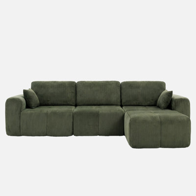 Modular Sectional Sofa with Ottomans, 6-Piece Set