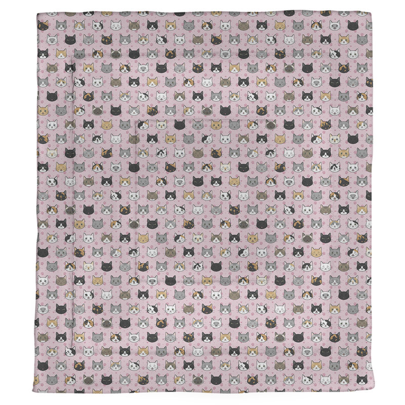 Grand confort réversible pour chat simple kitty Katelyn  Elizabeth, Édredon simple TG, Rose