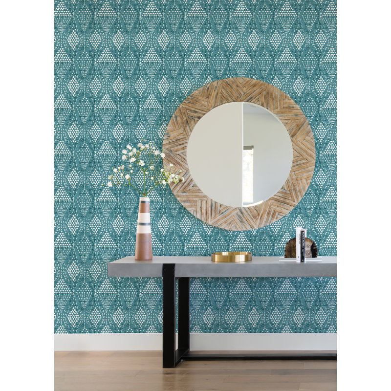 Rouleau de papier peint L 33 pi x l 20,5 po Aveta, Sarcelle