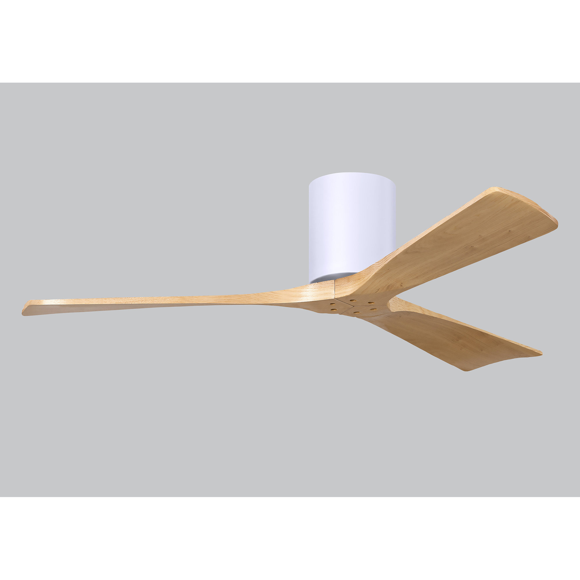 Olivier 3 Blade Ceiling Fan, Gloss White, 52", Light Maple Tone