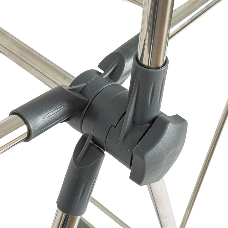 Multi-Tier Silver Stainless Steel Laundry Drying Rack with T Bar