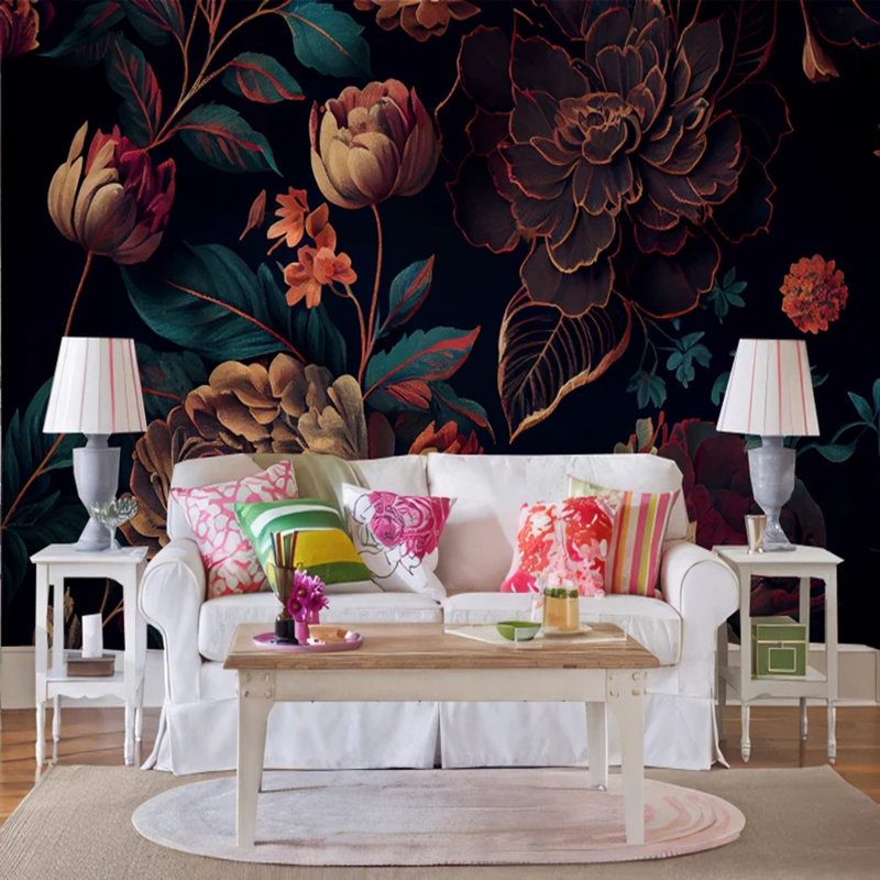 Midnight Bloom Elegance, 117.96" L x 236" W