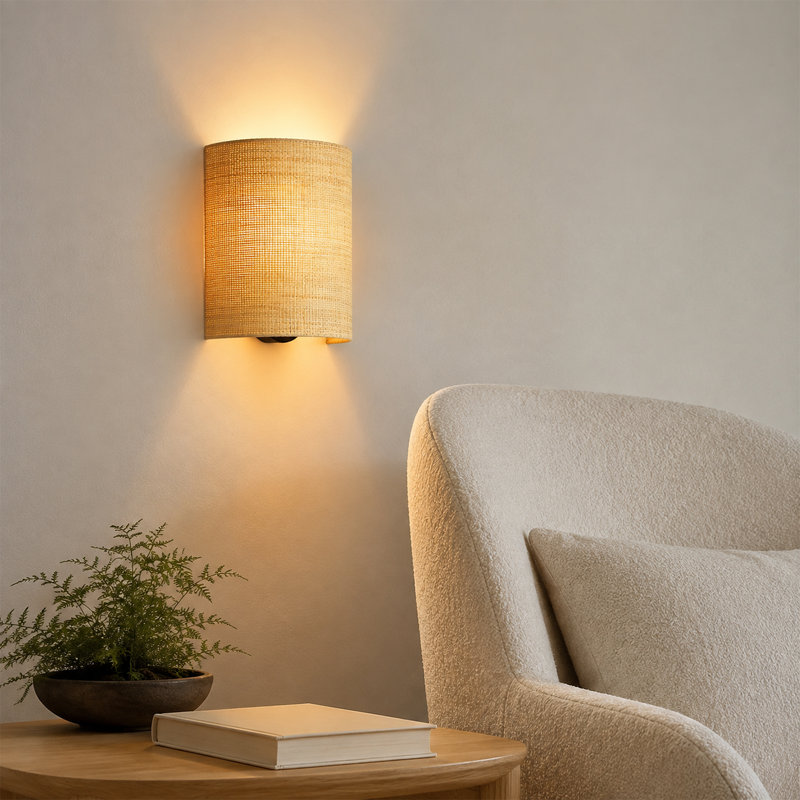 9.4inch Boho Rattan 1 - Light Wall Sconce