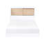 Lit simple pour chambre à coucher avec tête de lit en placage de pin - Finition 2 tons Mid-Century-1315627987