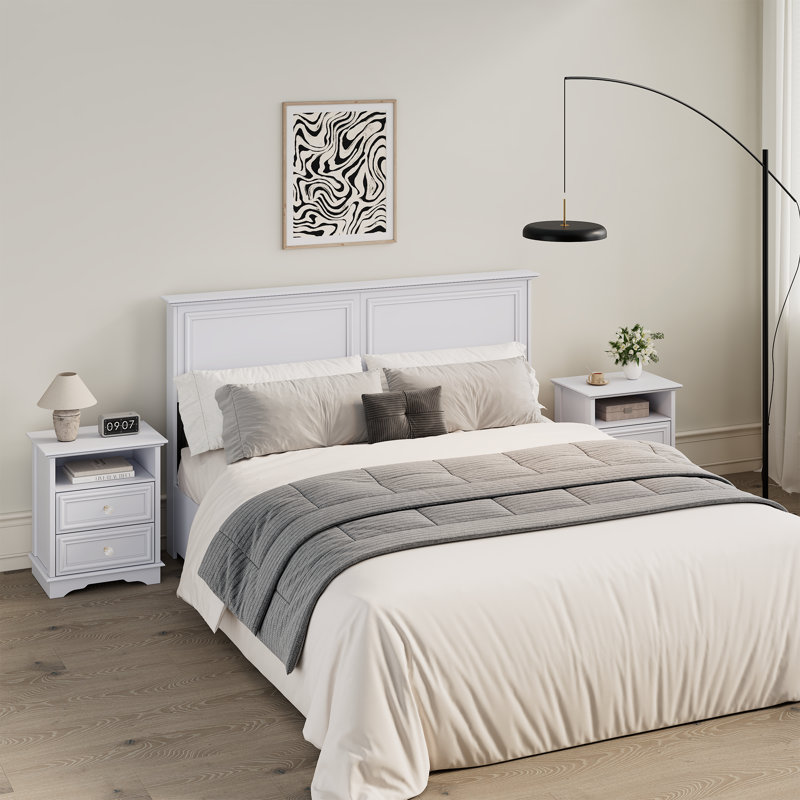 Classic Vintage 2 Drawer Nightstand, White