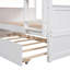Lit superposé double au-dessus d'un lit double avec lit gigogne en bois massif blanc