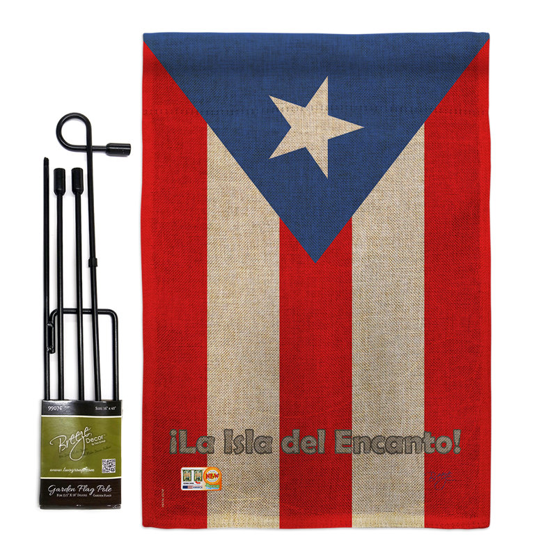 Double Sided 18.5'' H x 13'' W Burlap Flag Set