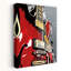 Art mural abstrait rouge vibrant électrique-129474956