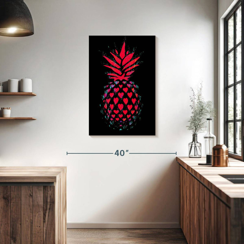Yarlin Heart Dotted Pineapple, 36" H x 24" W