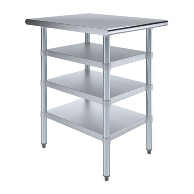Stainless Steel Table With Three Undershelves