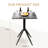 Foldable Black Square Dining Table With 4 Legs, Perfect For 2-4 People, 23.6" Metal Desk, Waterproof & Rust-Resistant, Industrial Modern Space Saving Table For Kitchen, Apartment-117495562