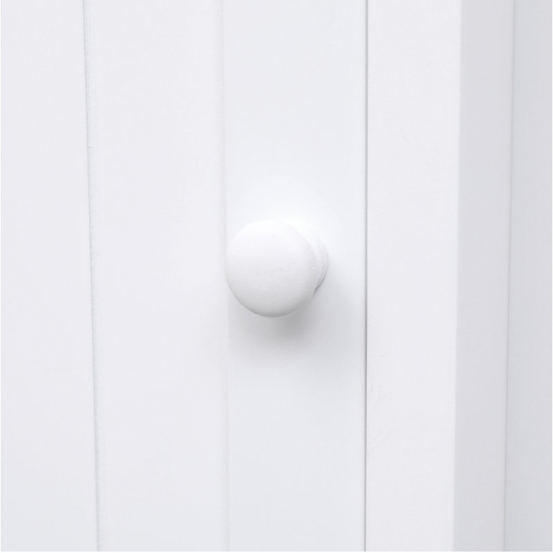 White Bathroom Cabinet Triangle Corner Storage Cabinet With Adjustable Shelf Modern Style MDF Board