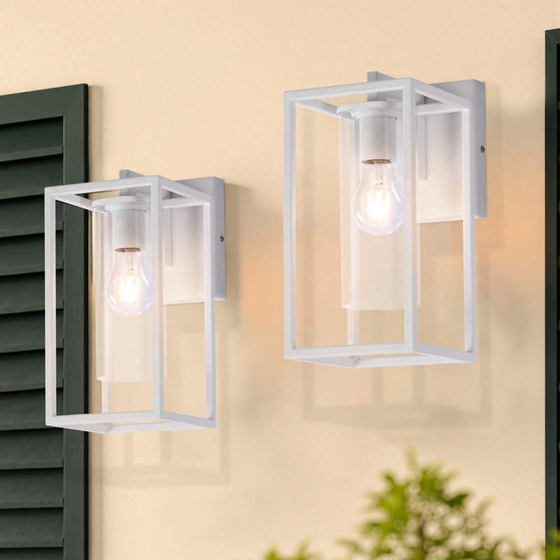 Lanterne murale d'extérieur Tiernan, Blanc, H 12,15 po x l 5,75 po x P 8,05