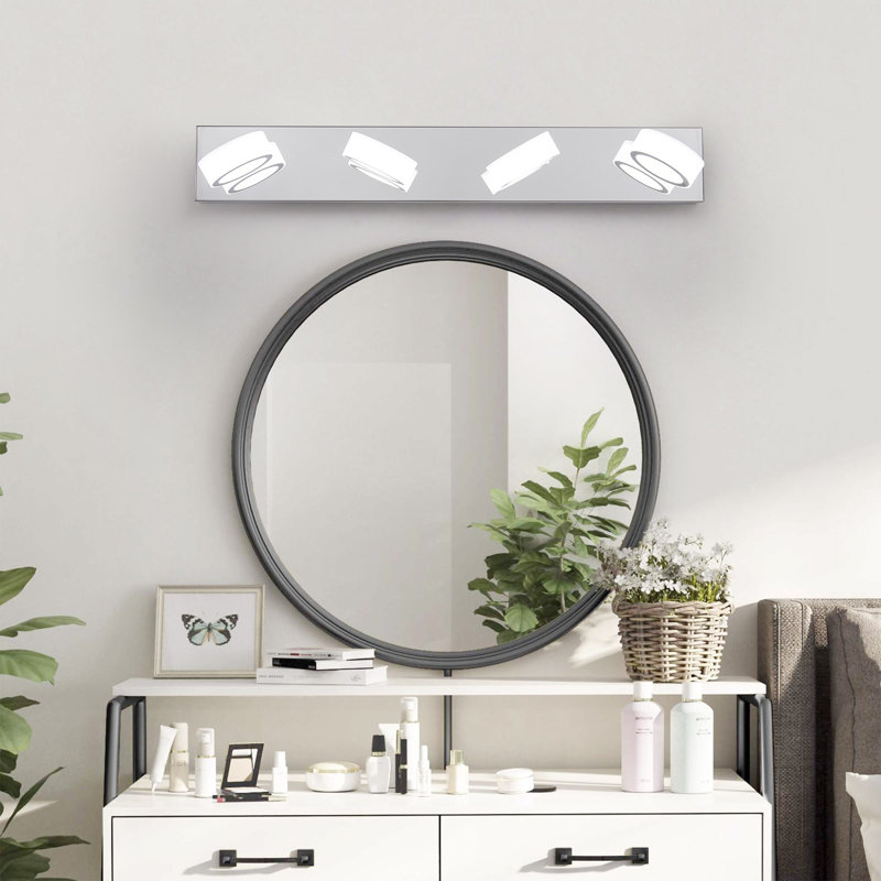 Miroir de salle de bain moderne et minimaliste, Chrome