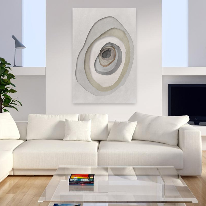 Art contemporain abstrait contemporain, Beige, H 48 po x l 32 po