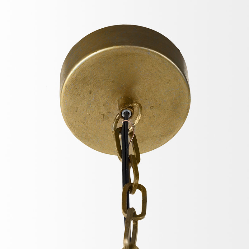 1 - Light Pendant, Silver/Antiqued Gold