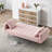 71.7 - Inch Pink Fleece Bed, 2 Seat, Modern Design For Primary Living Space, Solid Wood Frame, Metal Legs, Two Complimentary Pillows Seat Bed With Suitable Main Area, And Coffee Table Feature, Throw-788971105