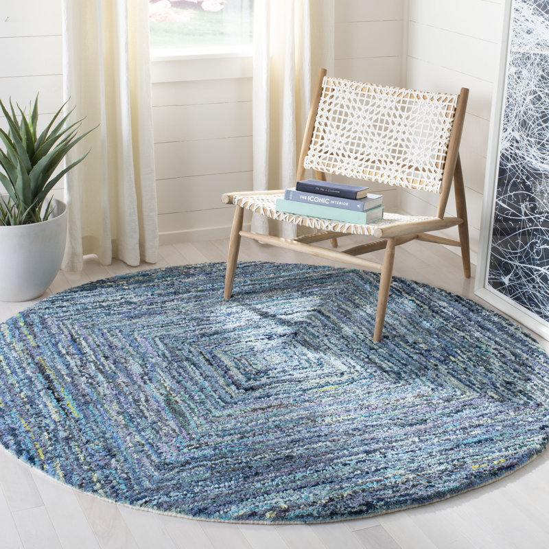 Baum Hand Tufted Cotton Geometric Rug, Round 6'