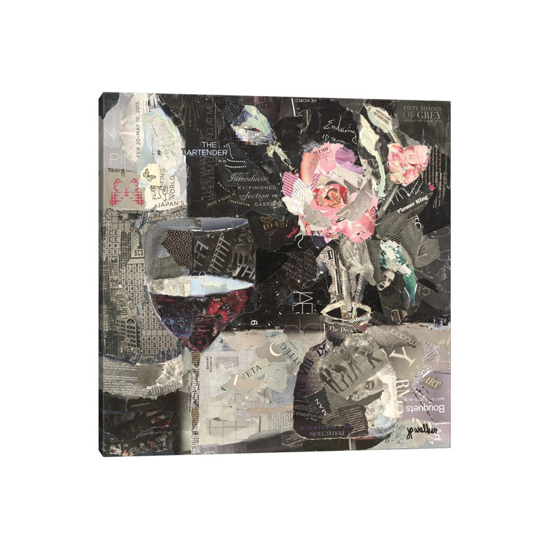 Wine & Roses by Jamie Pavlich-Walker - Wrapped Canvas Painting, 30.48cm H x 30.48cm W x 1.905cm D