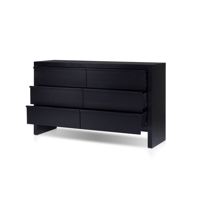 Commode 6 tiroirs Sedona, Noir, noir, noir, noir