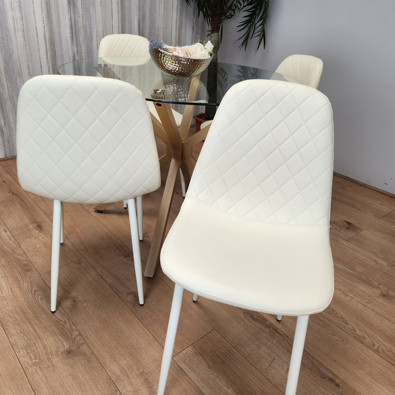 Allendale 4 - Person Dining Set, Cream/Cream