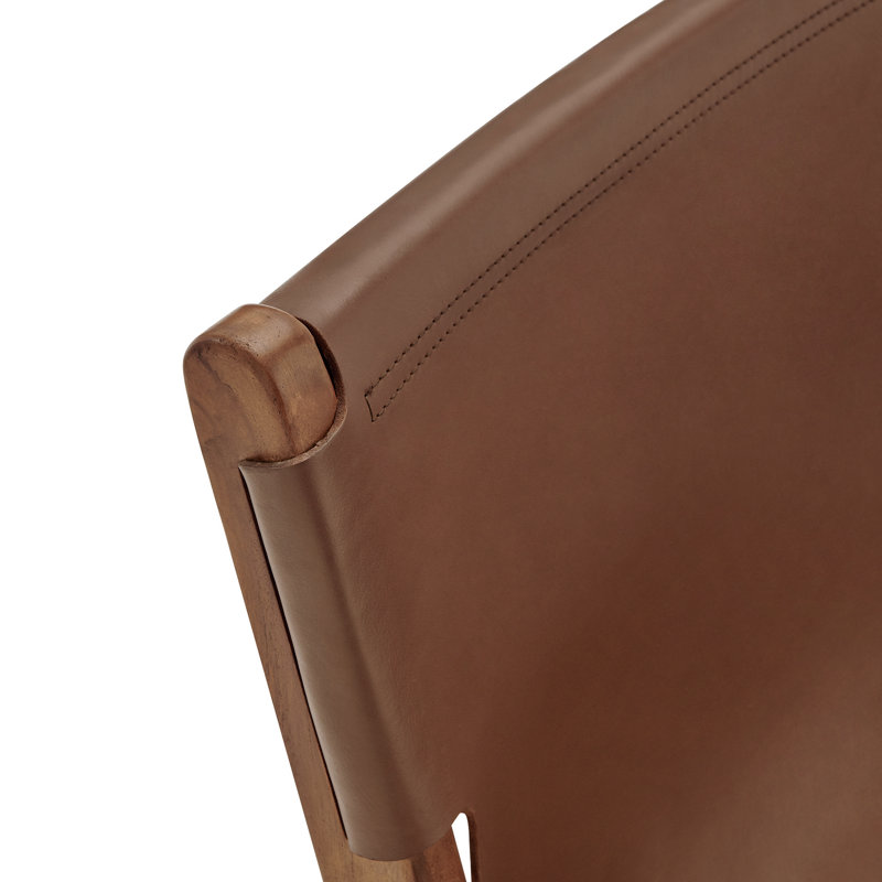 Chaise en cuir Sonora, Brun muscade