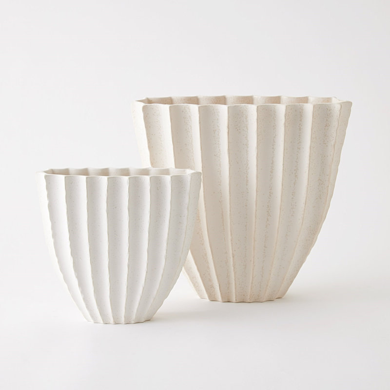 Earthenware Table Vase, 13.75" H x 15" W x 5.5" D