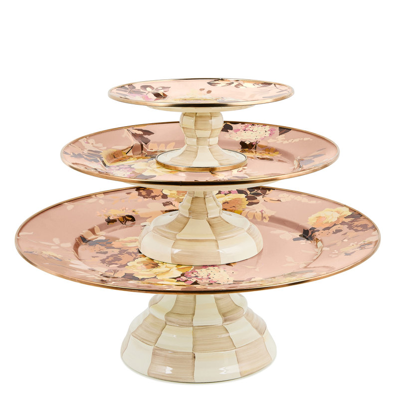 Wild Rose Mini Pedestal Platter, Mauve