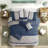 Cozy 7 Piece Bedding Sets, Polyester Queen Rustic Blue Home Comfort