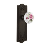 Meadows Plate with White Rose Porcelain Door Knob