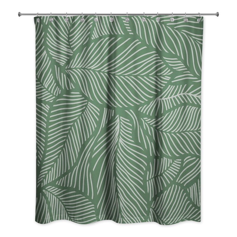 Rideau de douche simple Krol, Floral vert foncé
