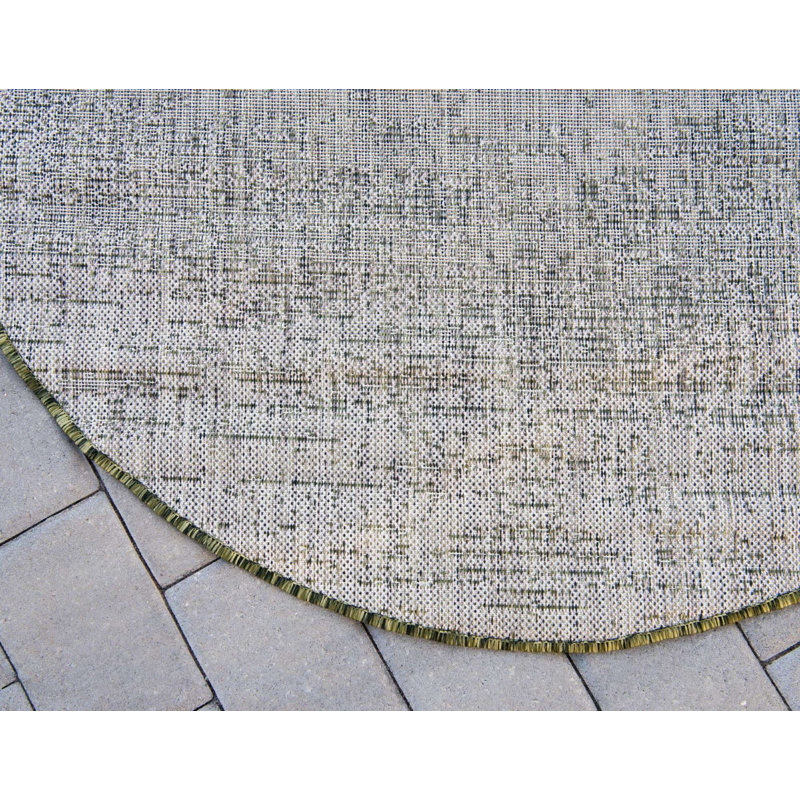 Douze Abstract Forest Indoor / Outdoor Area Rug, Round 4'