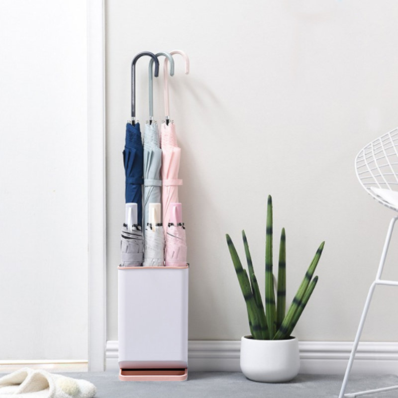 Tholf Plastic Freestanding Umbrella Stand, Pink
