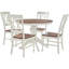 Ensemble de table de salle à manger traditionnelle pour 4 personnes Shelby Furniture, blanc vieilli