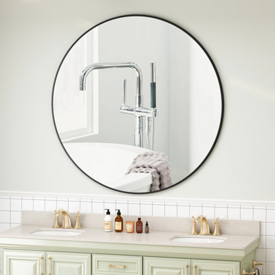 Miroir avec cadre en métal, attrait esthétique attrayant de différentes pièces, pour salle de bain, chambre à coucher, salon
