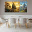 Ensemble de 3 tableaux sur toile Steampunk Tournesols Forêt et Château-859868155