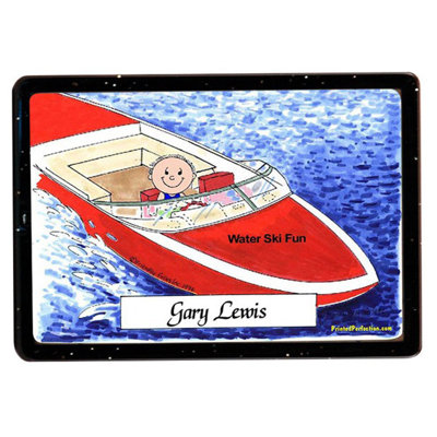 Personalized Powerboat - Male Acrylic Magnet - Great Gift!