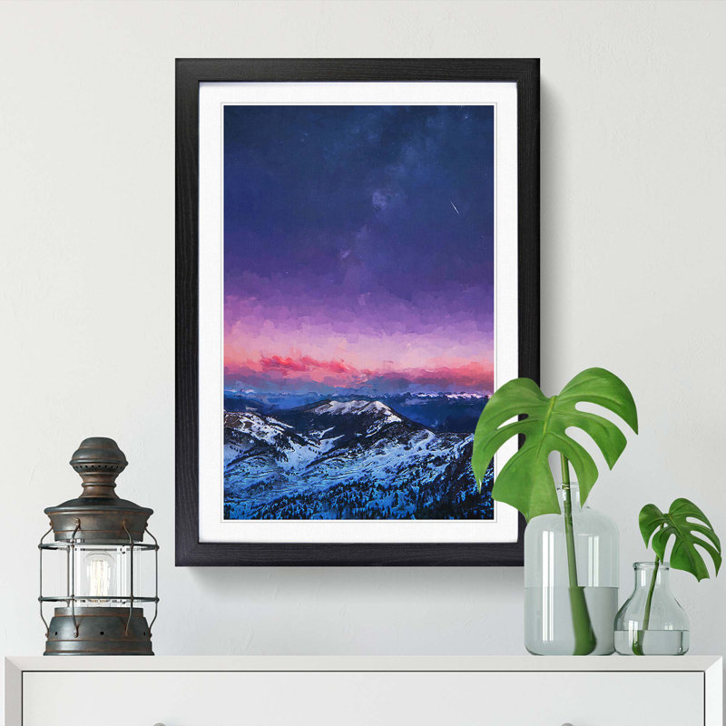 The Dolomites in Italy in Abstract - Picture Frame Graphic Art Print, Black Framed, 36cm H x 27cm W x 2cm D