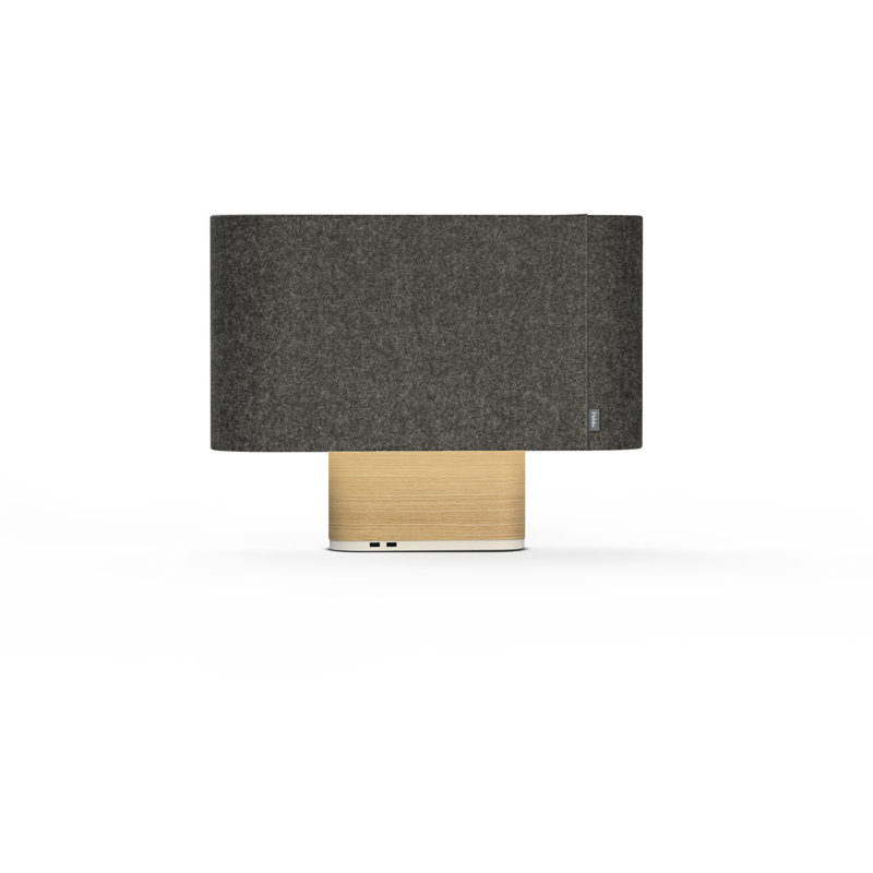 Lampe de table Belmont USB, Chêne blanc, Gris anthracite