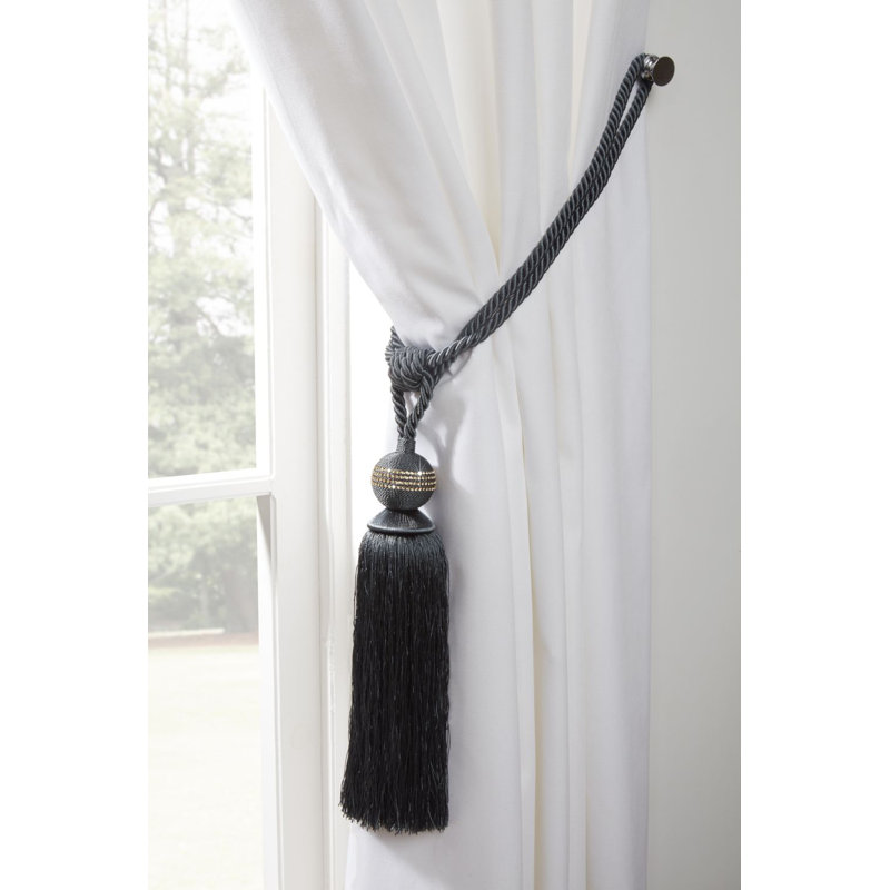 Galaxy Tieback Graphite Polyester 60cm Curtain Holdback/Tieback, Graphite