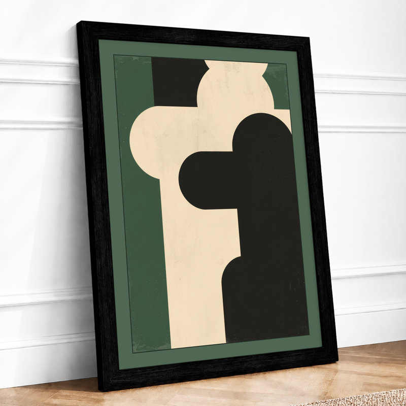 Interlocking Forms Minimalist - Print, Black, A4 - 29.7 x 21.0 cm